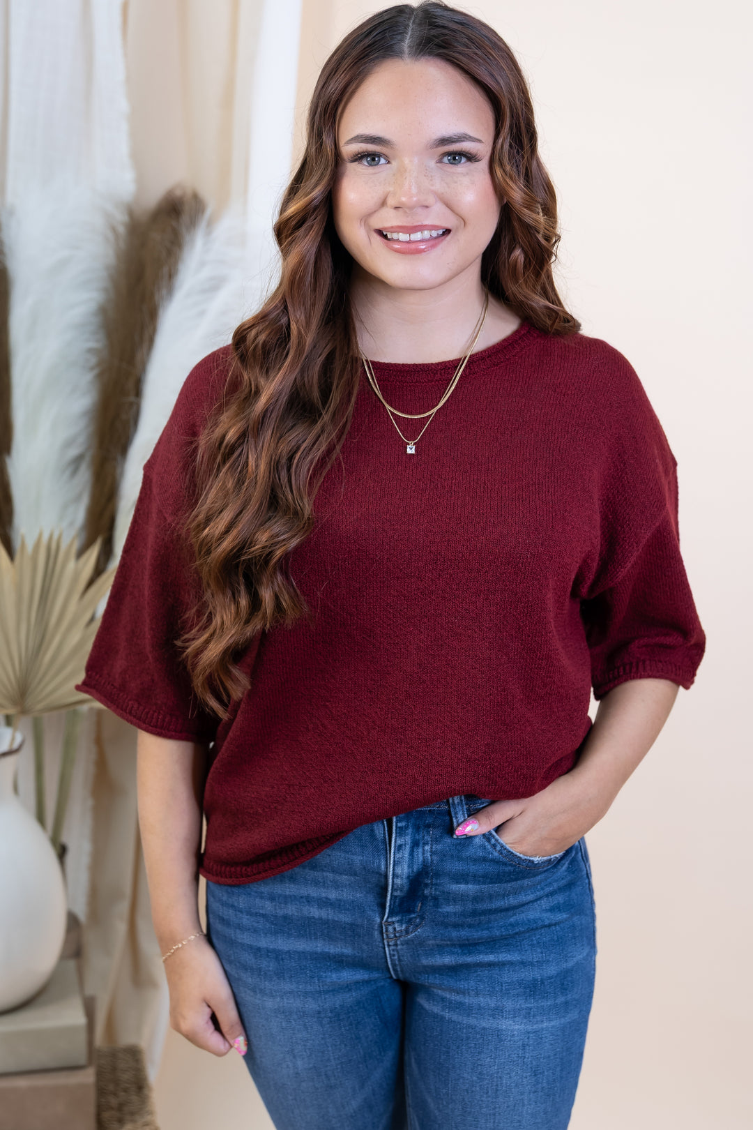 "Comfort Calling" Top (Burgundy)