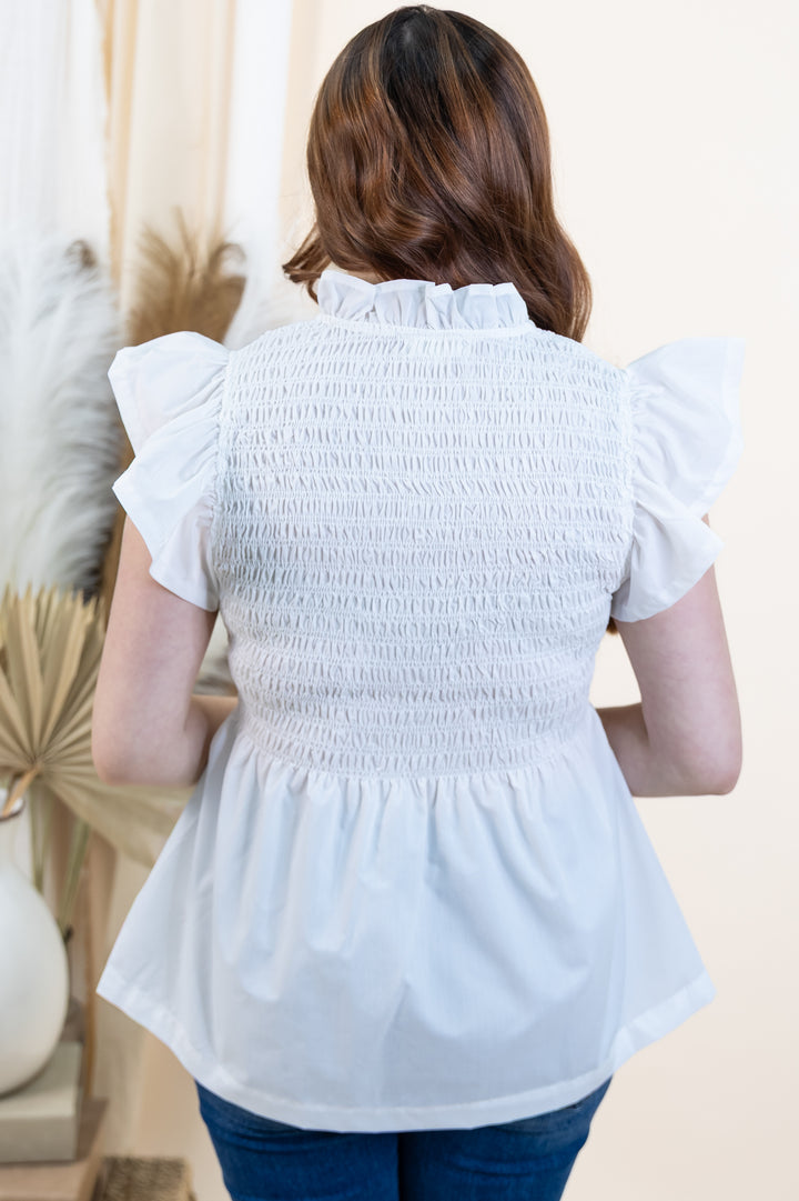 "Petal Pounce" Top (Off White)