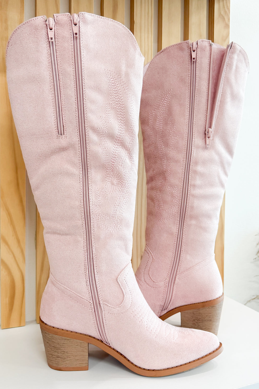 Jenna Western Boots (Light Pink)