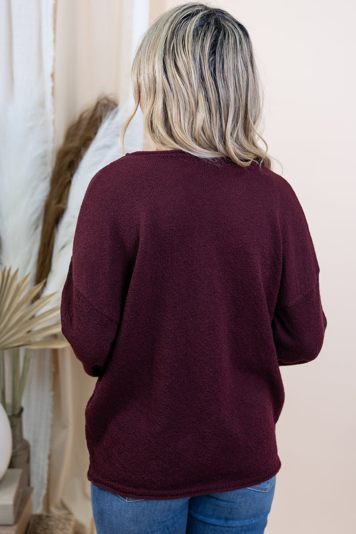 "Weekend Wonder" Sweater (Oxblood)