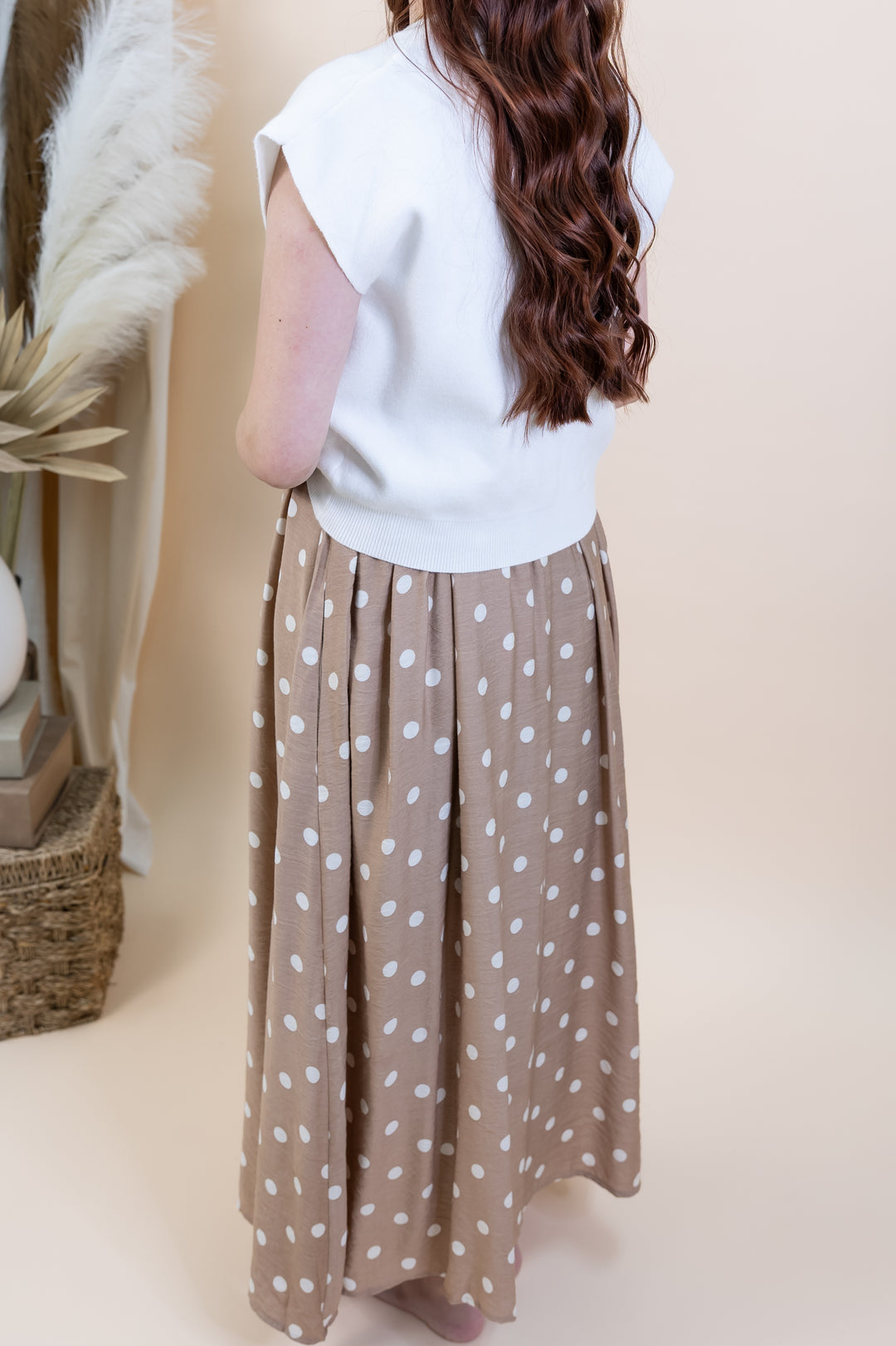 "Sweet Spots" Dress Set (Cream/Tan)