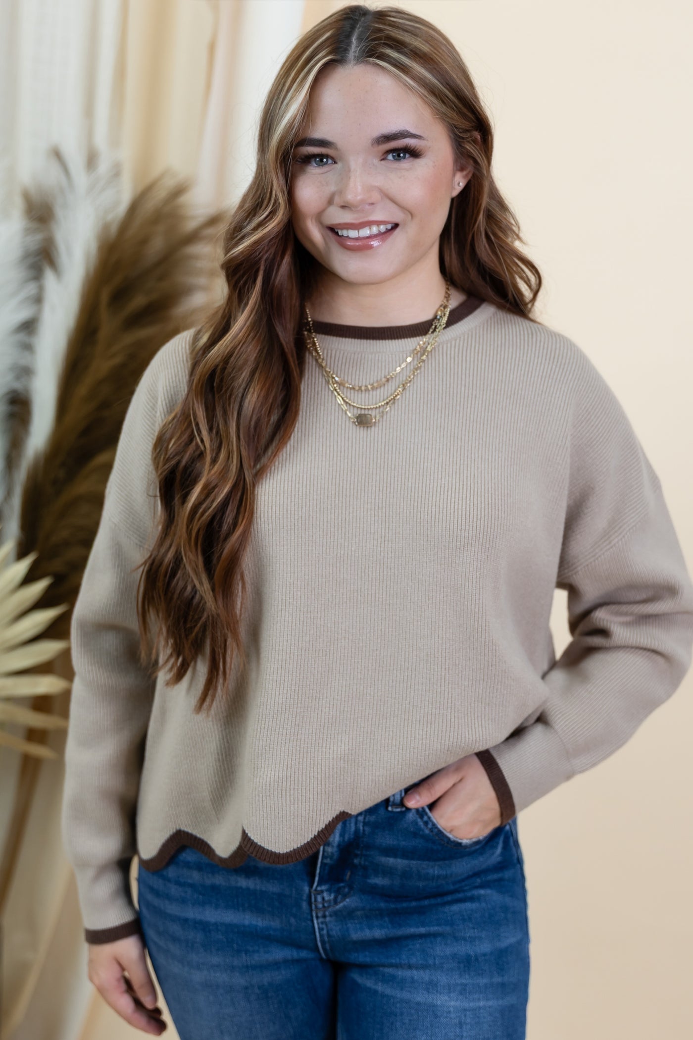 "My Routine" Sweater (Light Mocha/Brown)