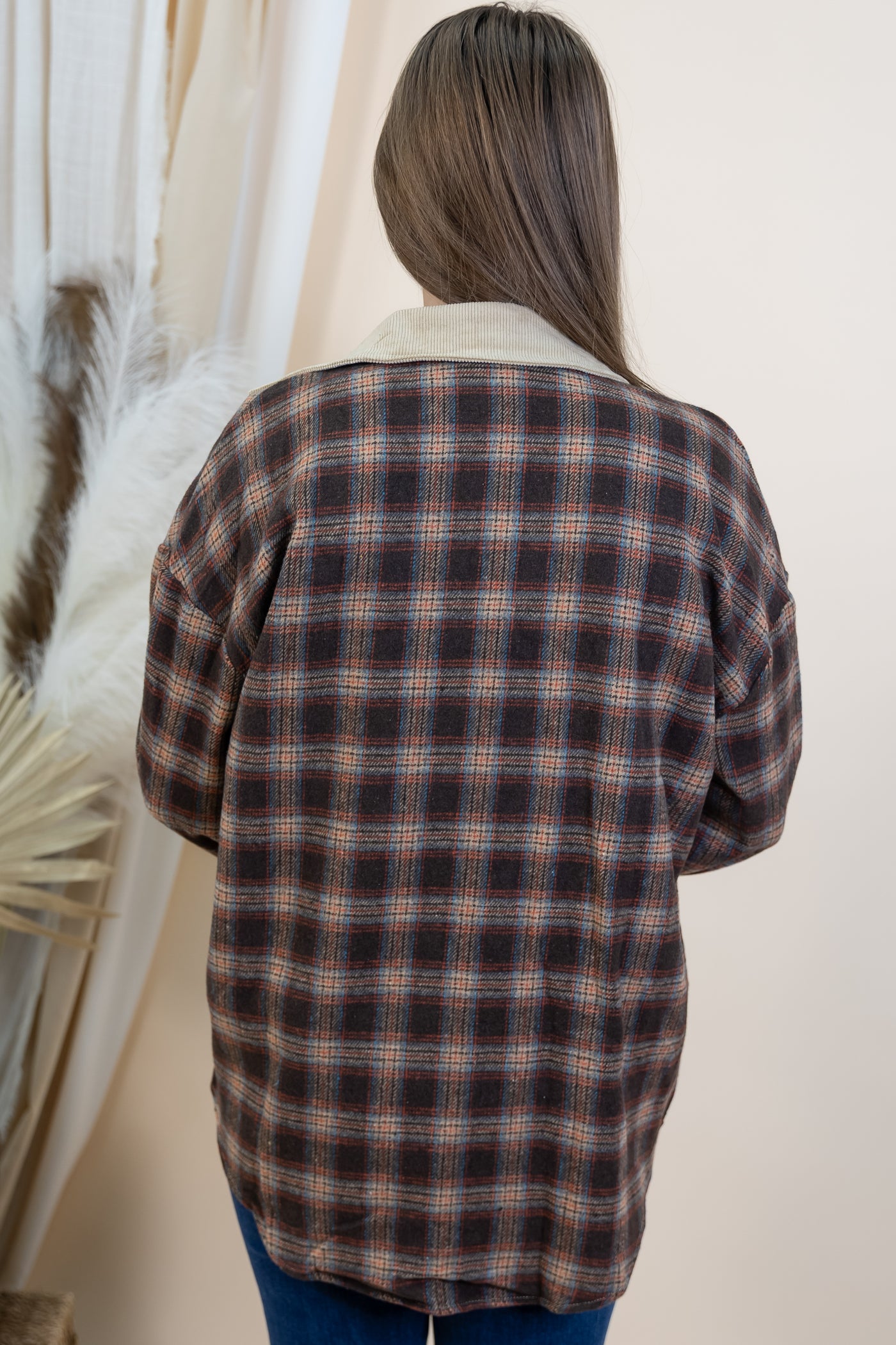 "Cabin Comfort" Shacket (Brown)