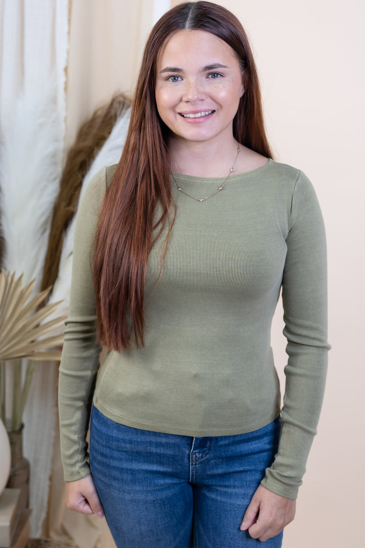 "Perfect Layer" Top (Light Olive)