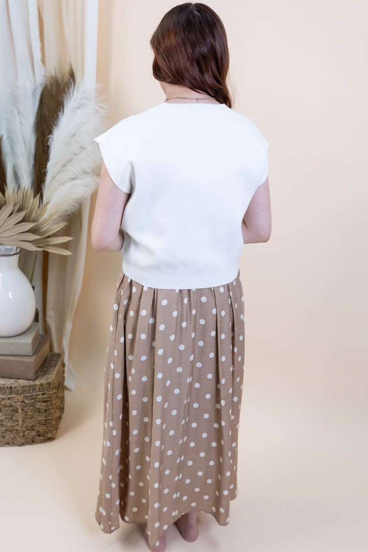 "Sweet Spots" Dress Set (Cream/Tan)