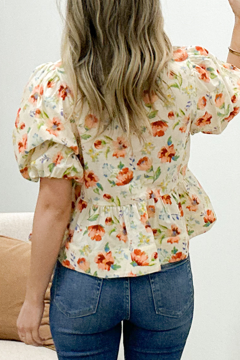 "Hints Of Happiness" Blouse (Ecru)