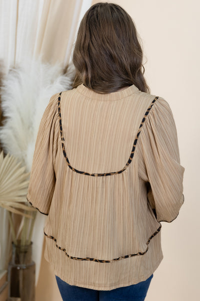 "Take Another Look" Blouse (Taupe)
