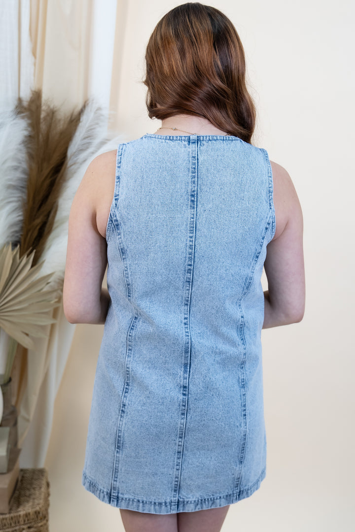 "Prairie Belle" Dress (Light Denim)