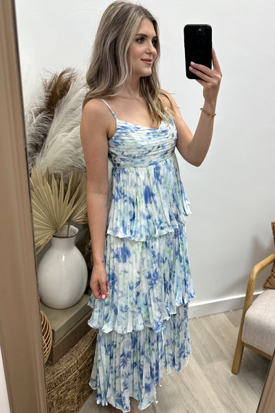 "Ocean Eyes" Dress (Off White/Blue)