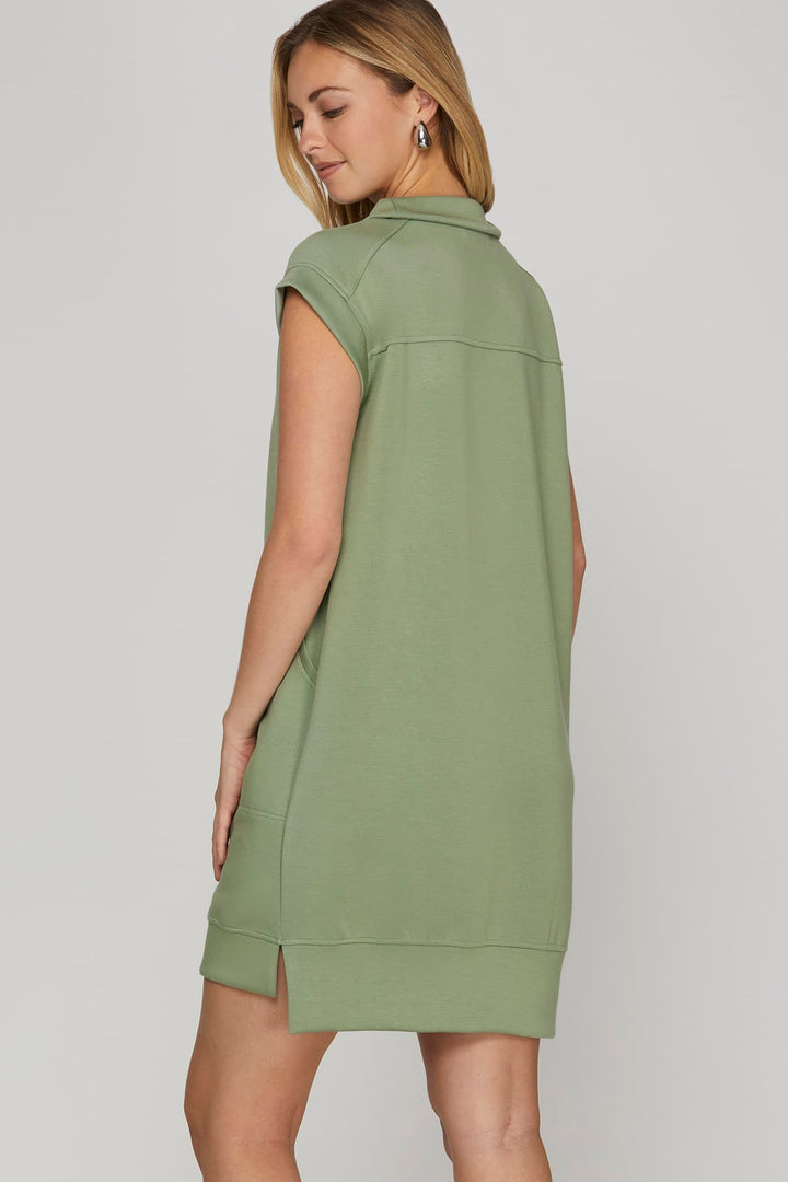 "True Meaning Of Comfort" Dress (Light Olive)