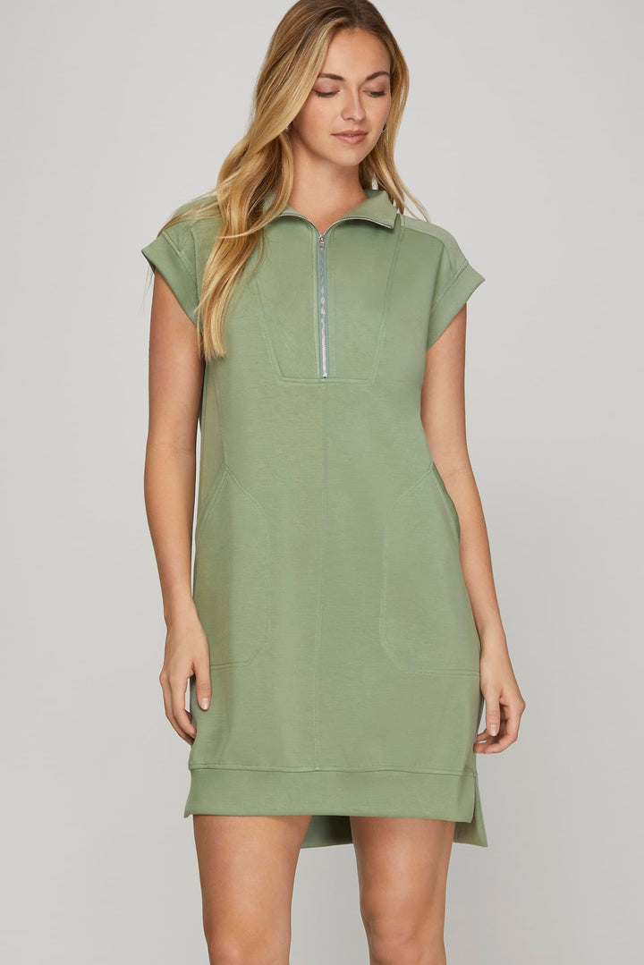 "True Meaning Of Comfort" Dress (Light Olive)