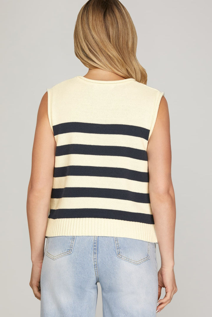 "Dockside Darling" Top (Navy)