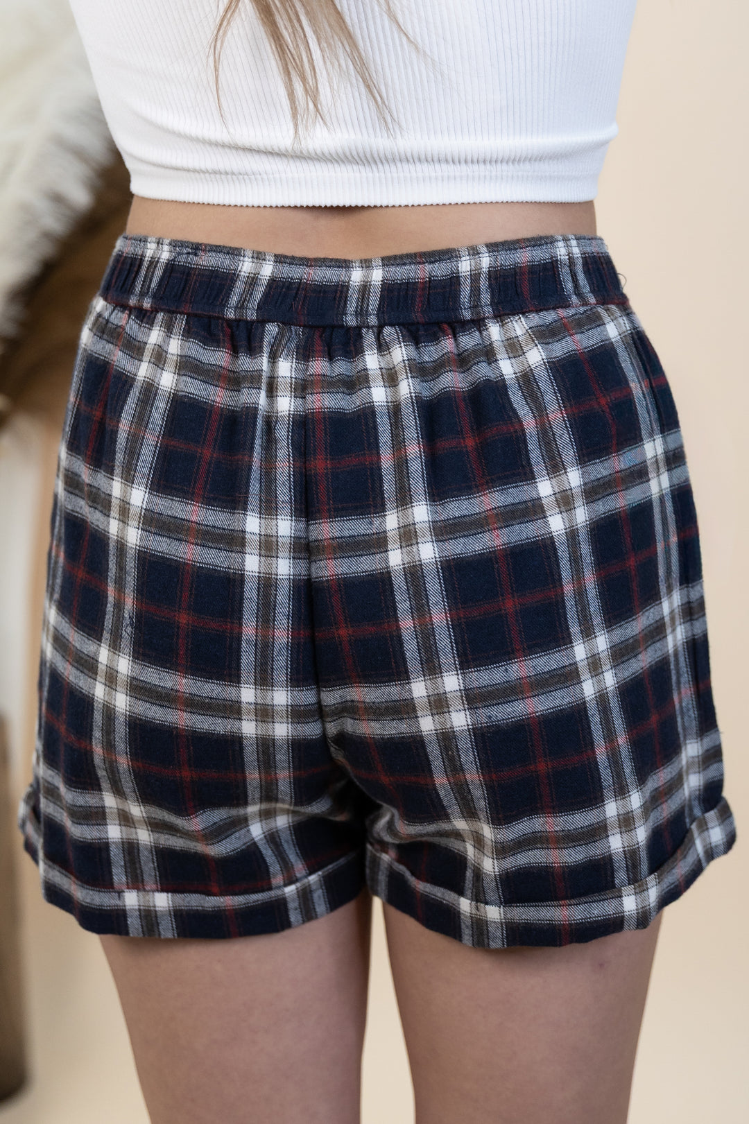 "Simple Living" Boxer Shorts (Navy/Multi Plaid)