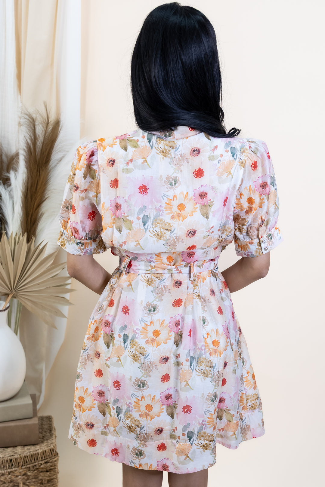 "Floral Drift" Dress (Cream Mix)