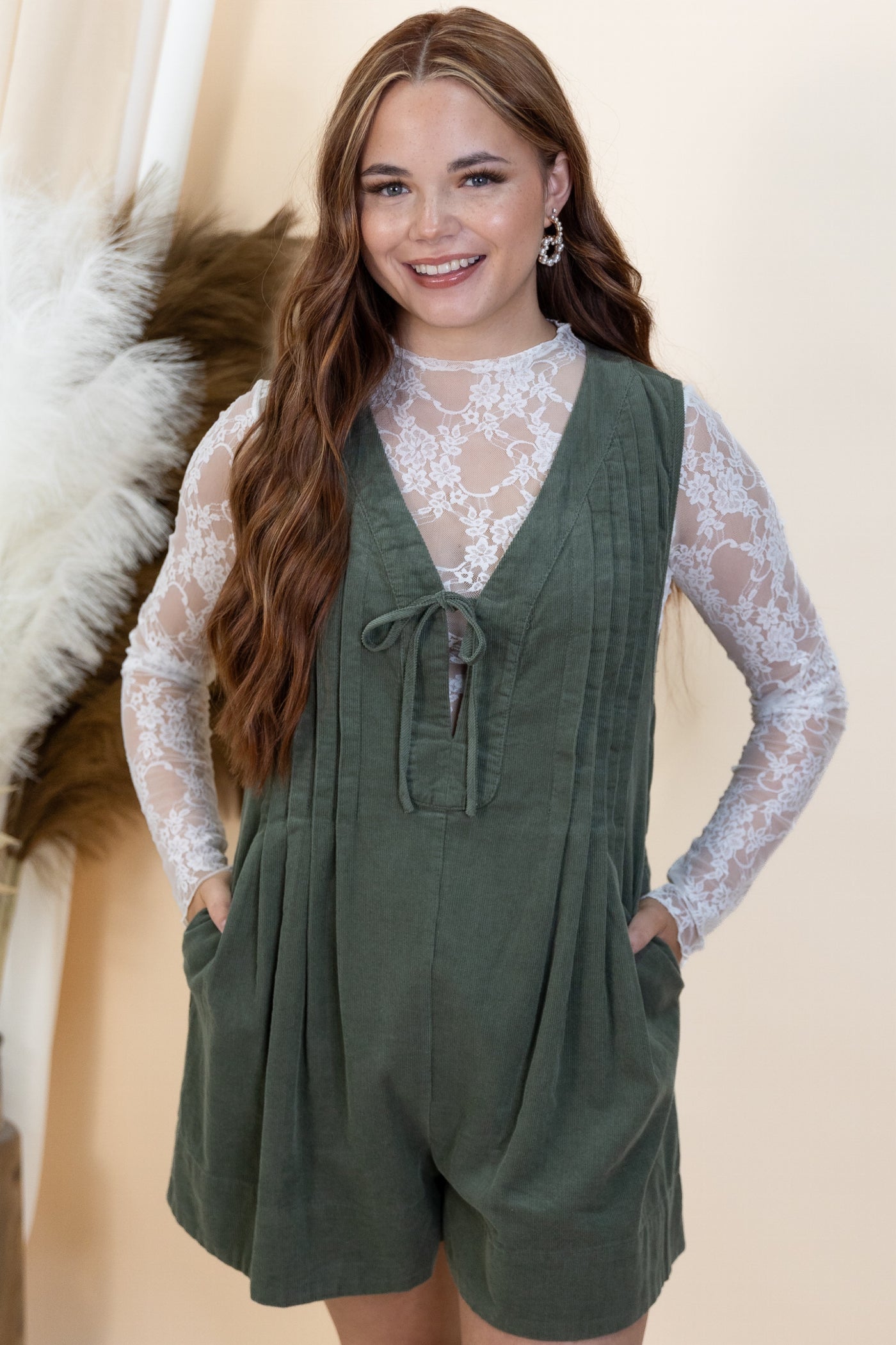 "Embracing Now" Romper (Olive)