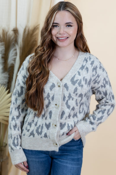 "A Look That Lasts" Cardigan (Beige Leopard)