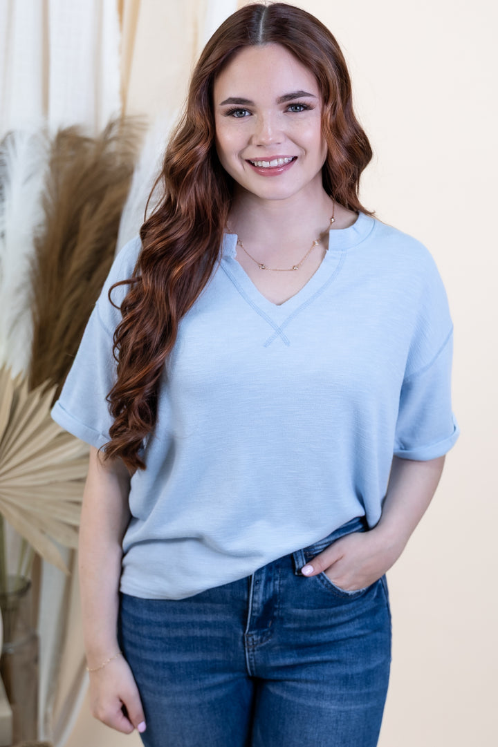 "True Essentials" Top (Light Blue)