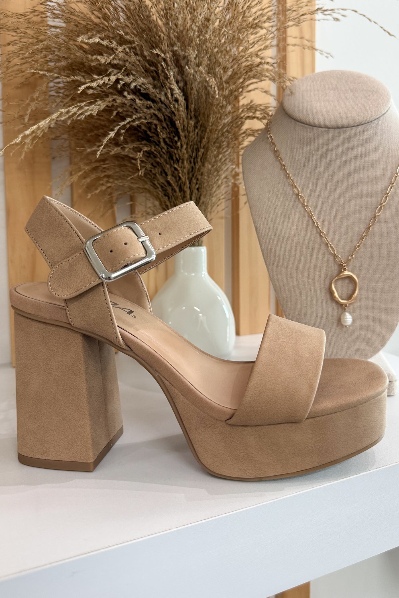 Macey Platform Sandal (Dark Nude)