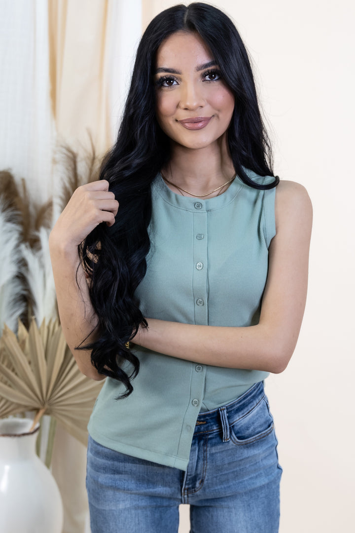 "Barely Basic" Top (Sage Green)