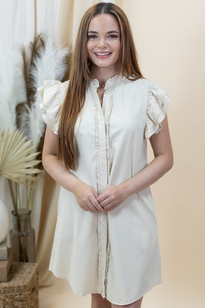 "Sleek Chic" Dress (Bone)