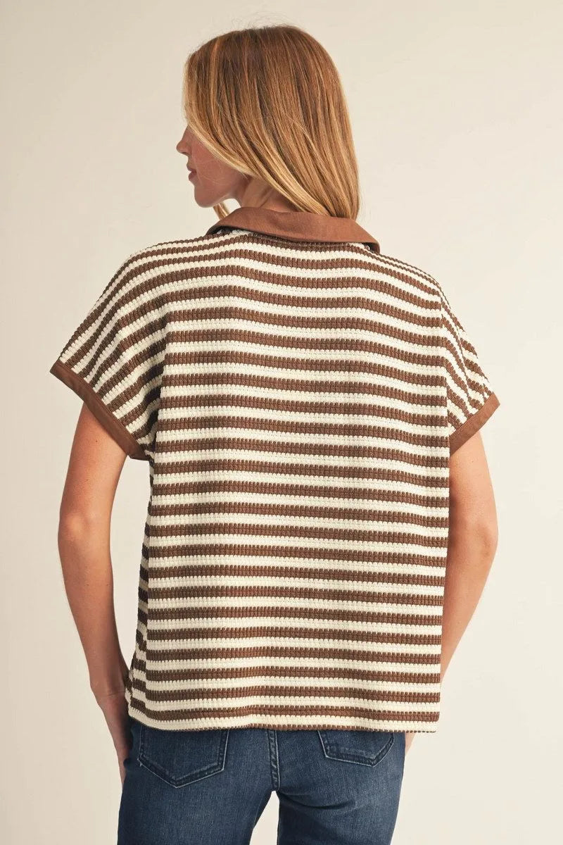 "Striped Style" Top (Brown)