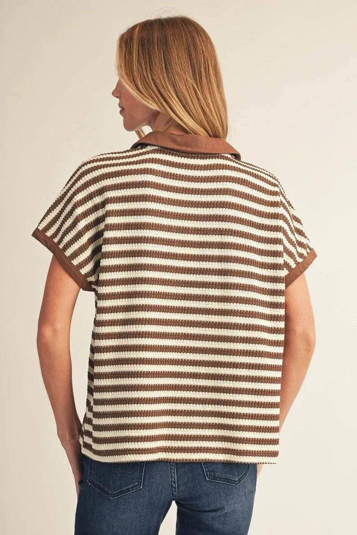 "Striped Style" Top (Brown)