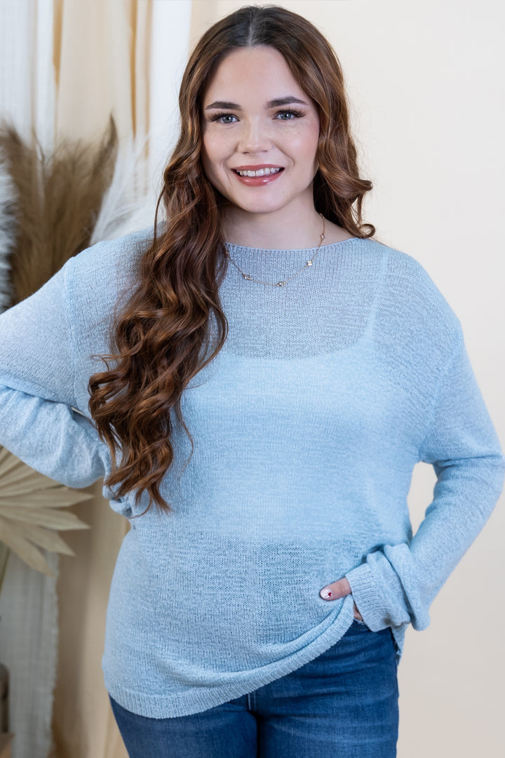 "Walking On Air" Sweater (Cloud)