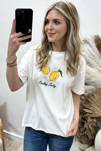 "Feeling Zesty" Top (White)