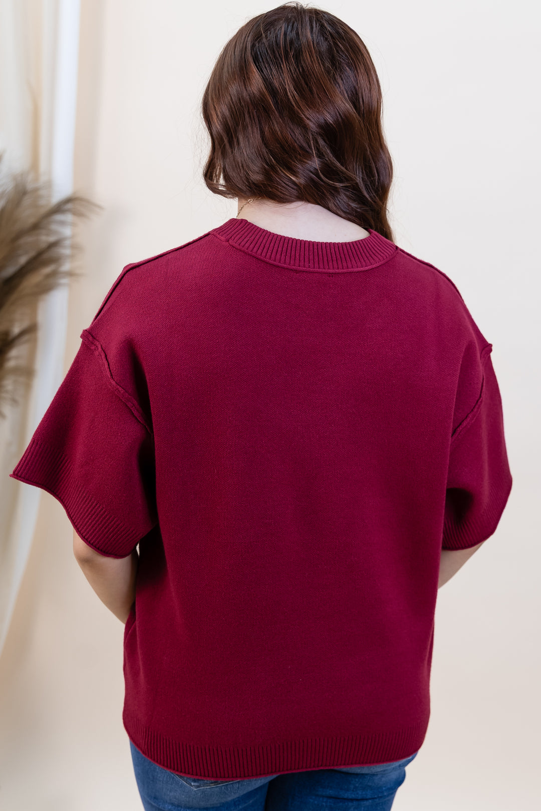 "Everyday Comfort" Sweater Top (Burgundy)