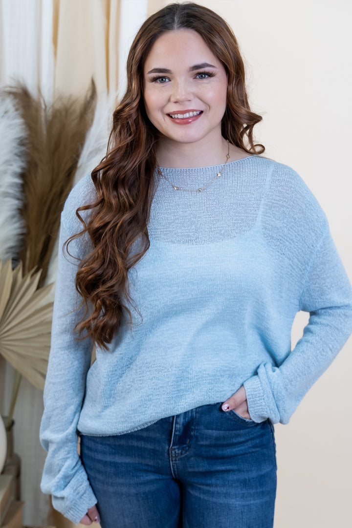 "Walking On Air" Sweater (Cloud)