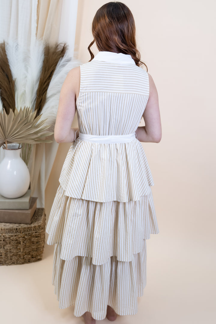 "Shoreline Walks" Dress (Sand)