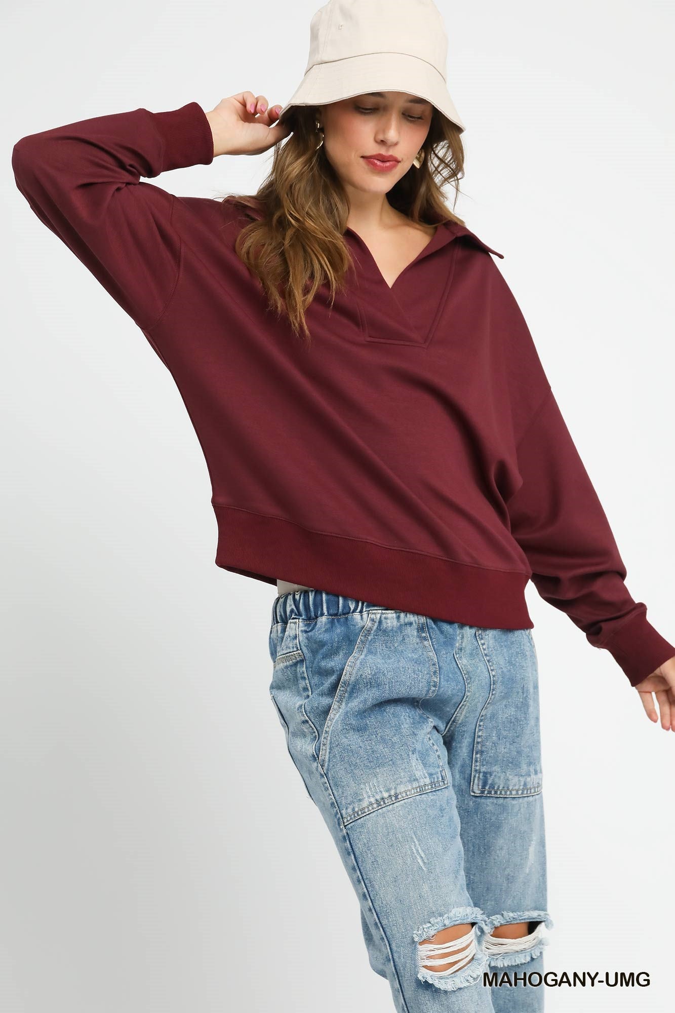 "Doing Just Fine" Sweatshirt (Mahogany)