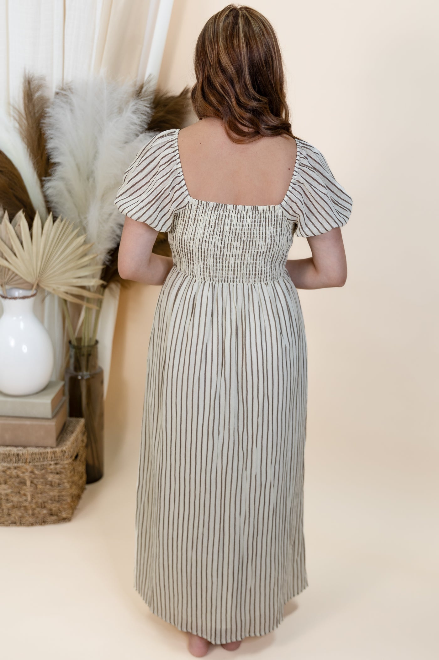 "Now & Then" Dress (Natural/Mocha)