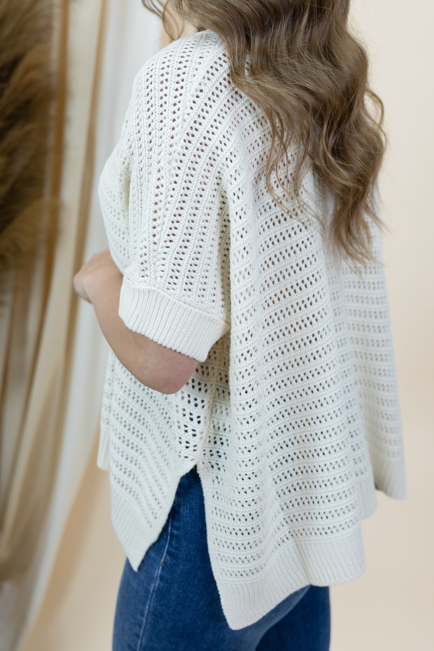 "On My Own" Sweater Top (Off White)