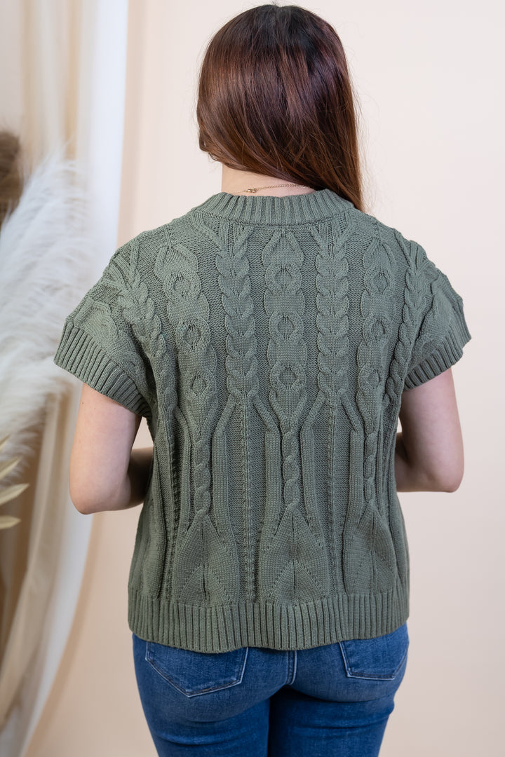 "Easy Does Everything" Sweater (Olive)
