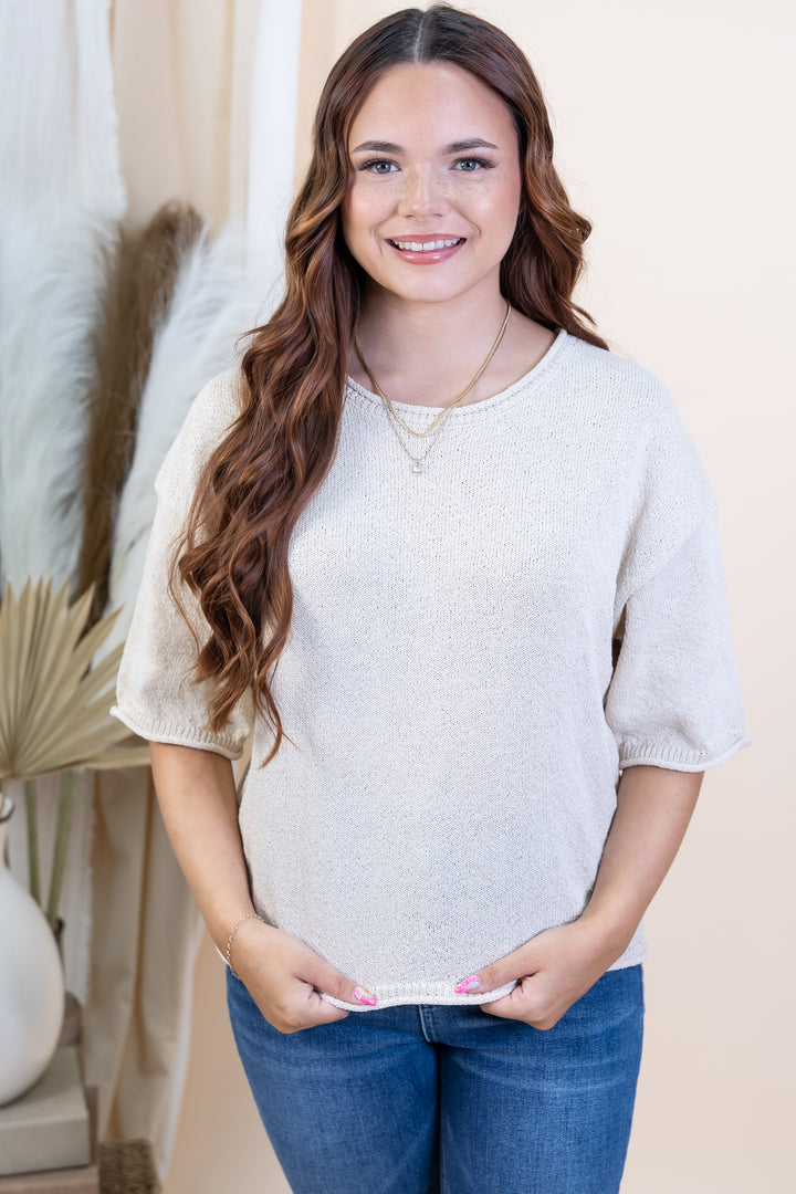 "Comfort Calling" Top (Oatmeal)