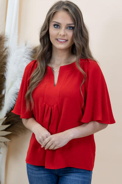 "Chic Sophistication" Blouse (Red)