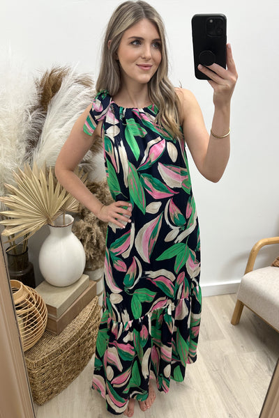 "Summer Whispers" Dress (Navy)