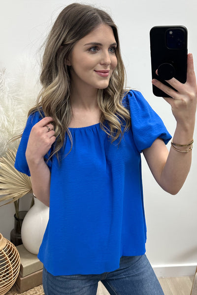 "Minimal Muse" Blouse (Diva Blue)