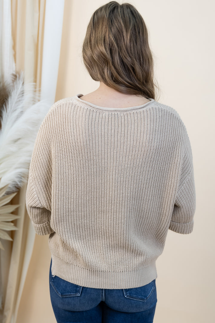 "Quiet Luxury" Sweater (Light Taupe)