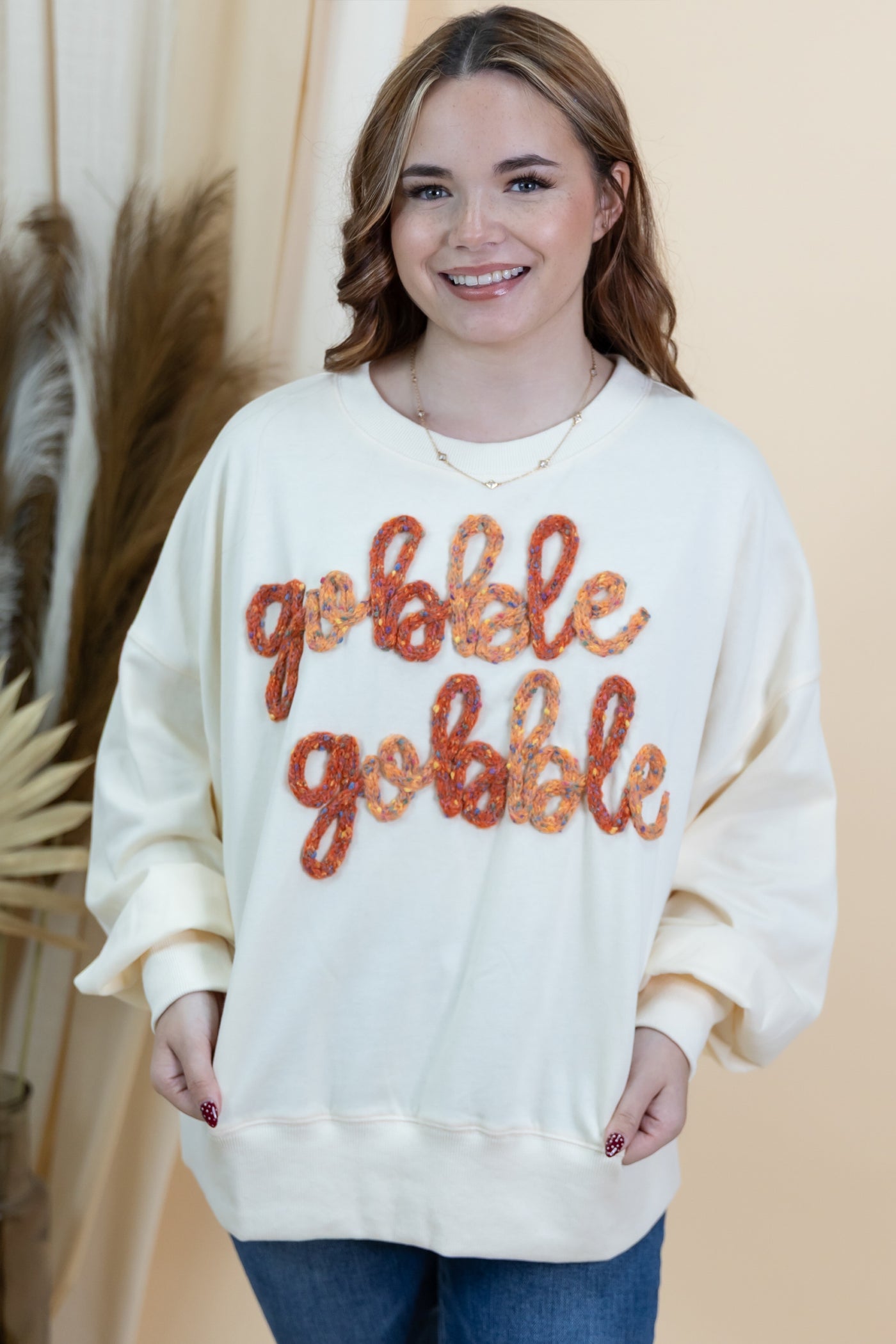 "Gobble Gobble" Sweatshirt (Cream)