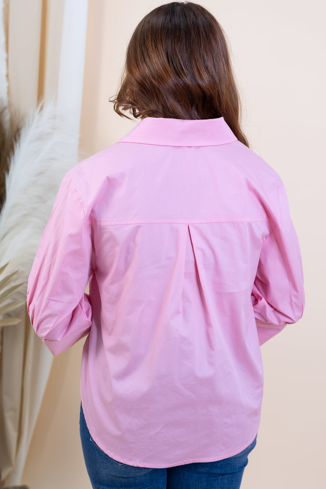 "Gracefully Buttoned" Button Up (Pink)