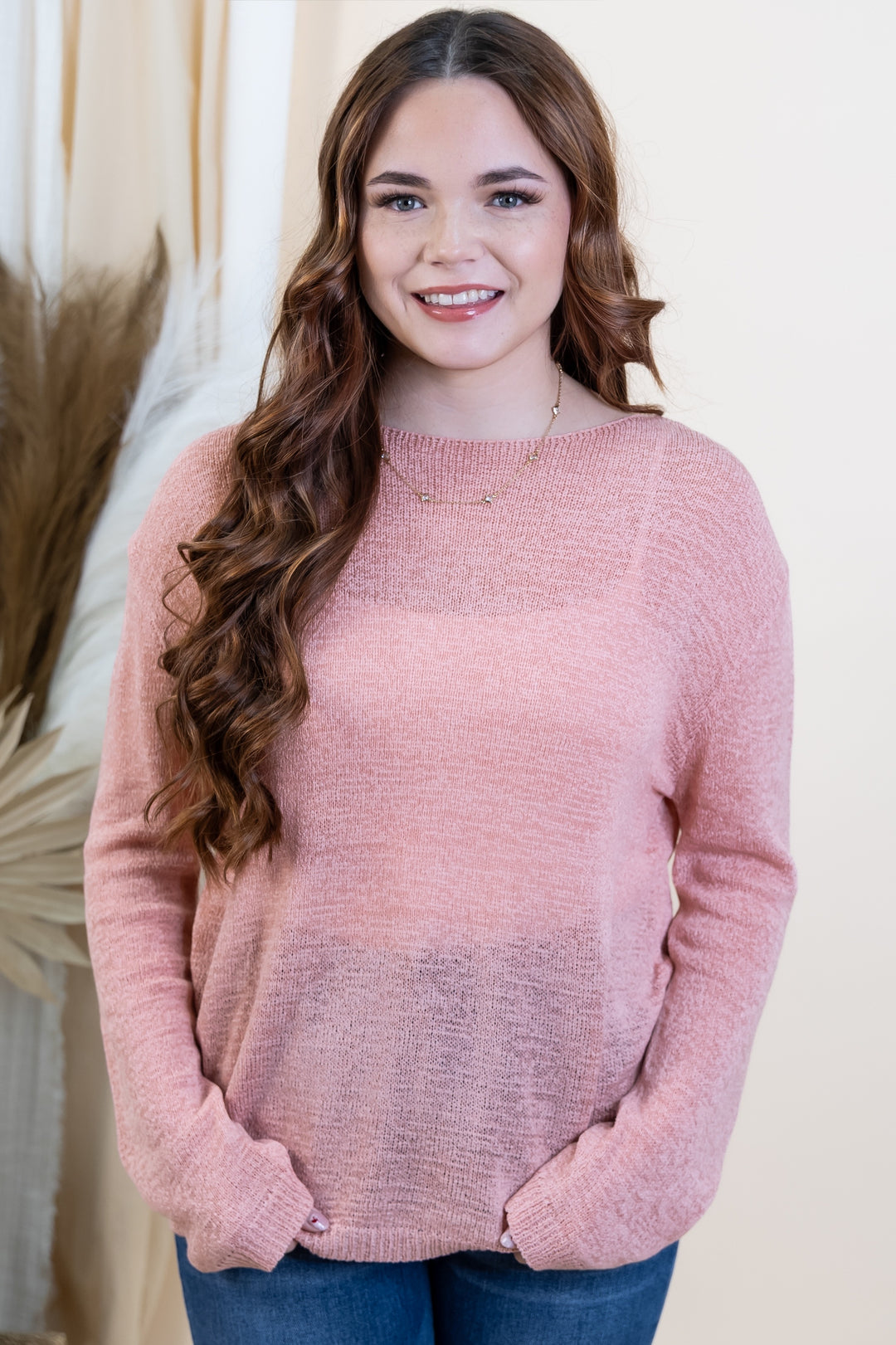 "Walking On Air" Sweater (Rose)