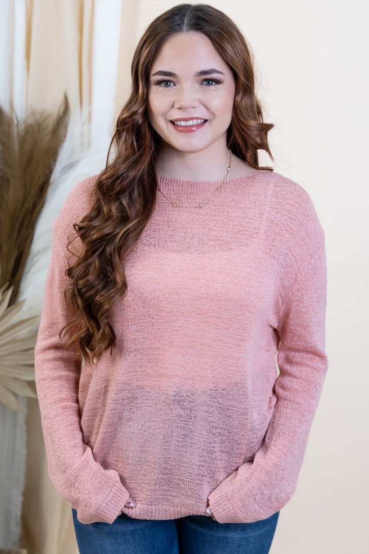 "Walking On Air" Sweater (Rose)