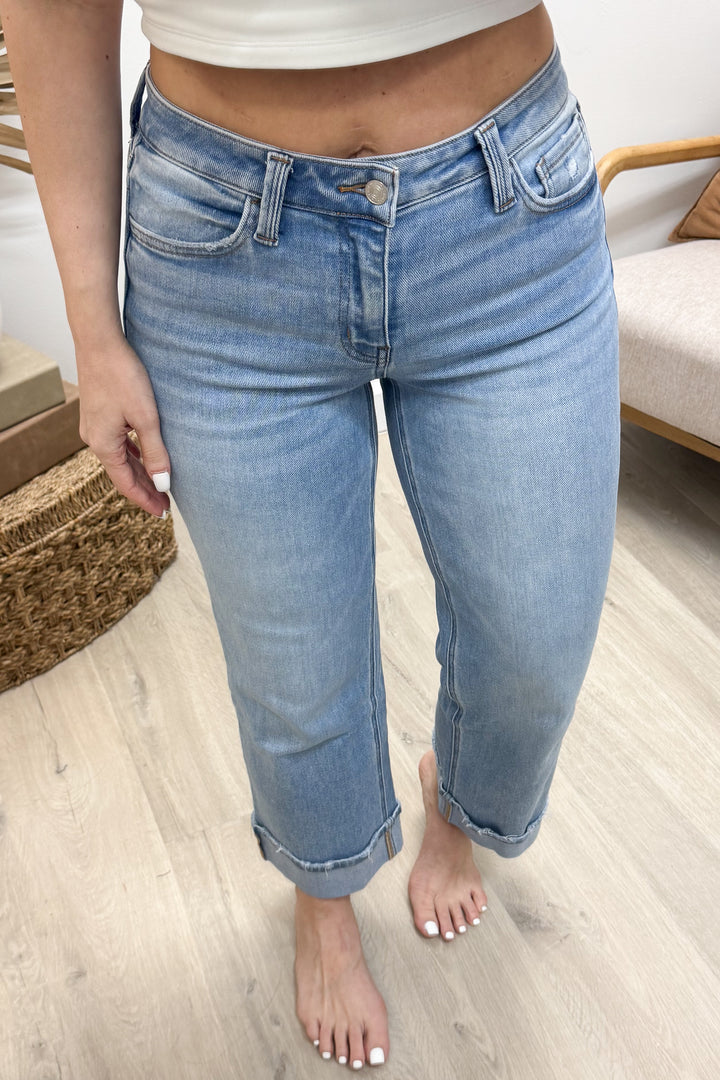 Cassandra Slim Wide Leg Jeans