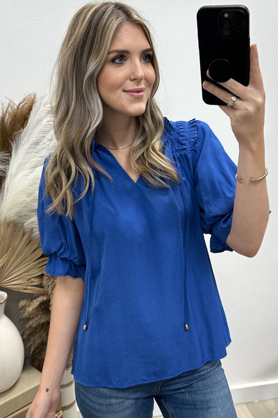 "Dinner Date" Blouse (Royal Blue)