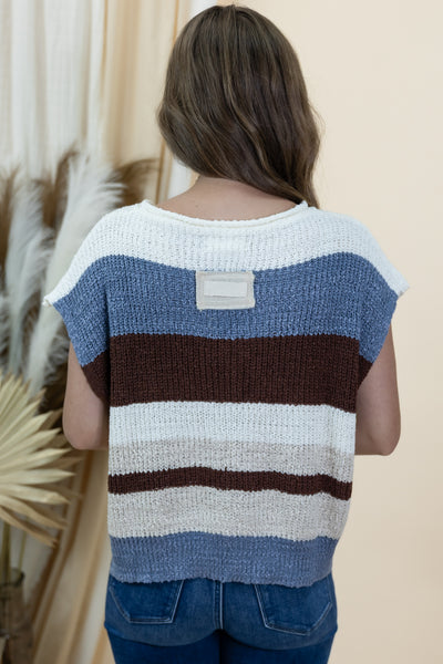 "Setting The Pace" Sweater Top (Frosted Mocha)