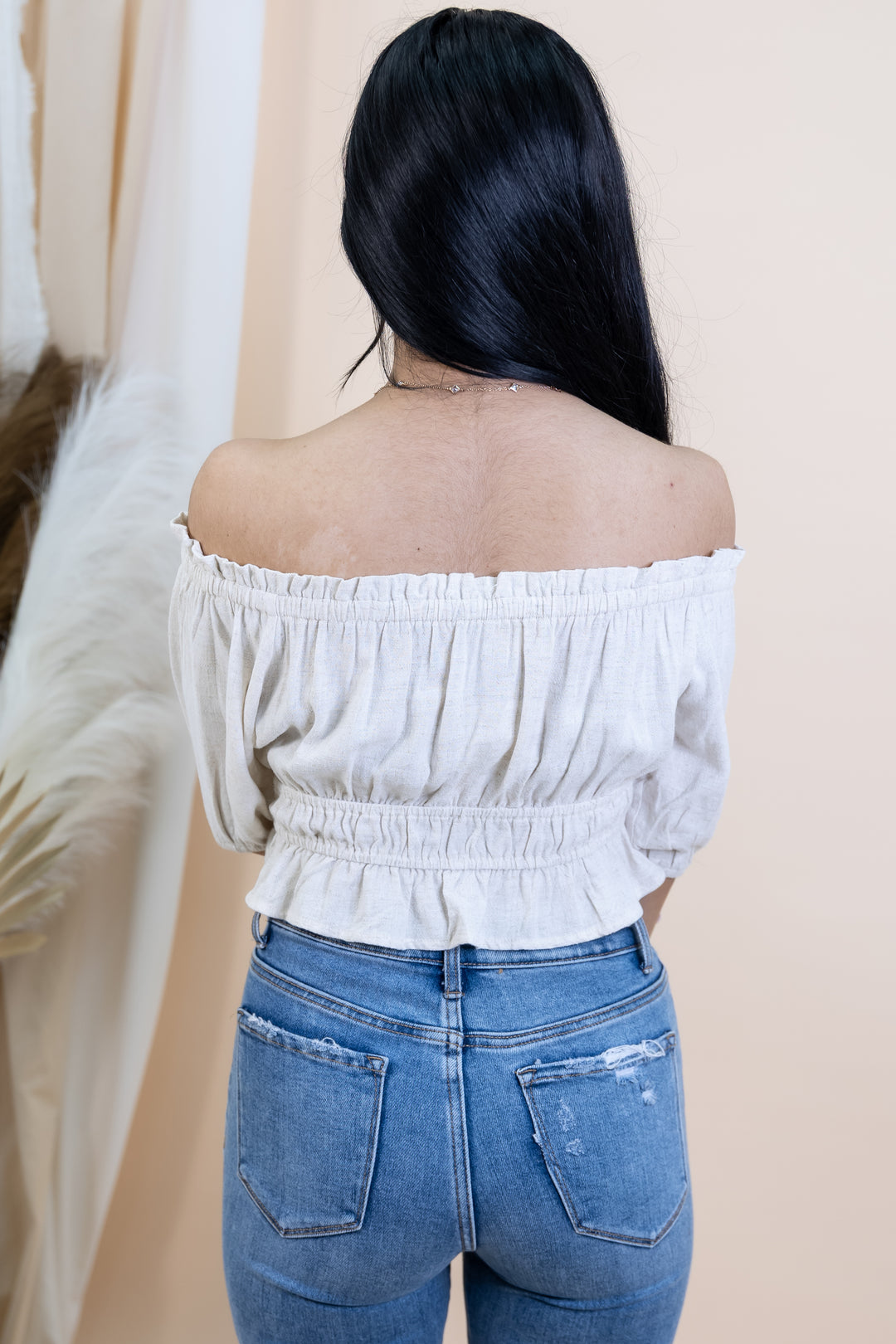 "Beaded Breeze" Top (Natural)
