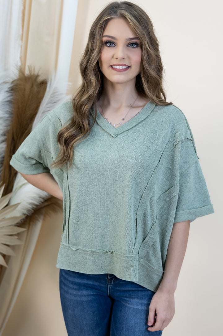 "Comforts Edge" Top (Slate)