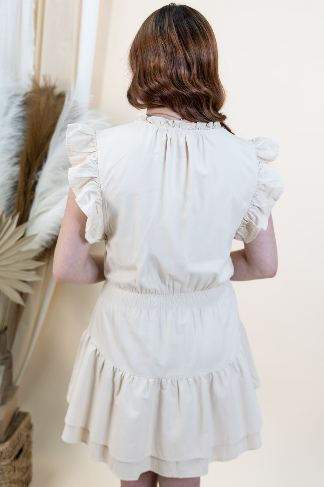 "Ruffles & Rodeos" Dress (Bone)